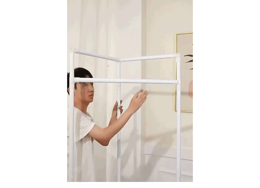 일리나 스탠드 옷걸이 시스템 고정식 2단 행거 선반 드레스룸 조립식 상세 이미지 19